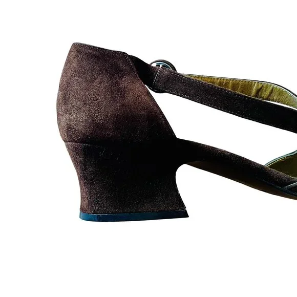 Rare YSL Yves Saint Laurent Brown Vintage Luxury Couture Suede Heels 8N - Picture 6 of 11
